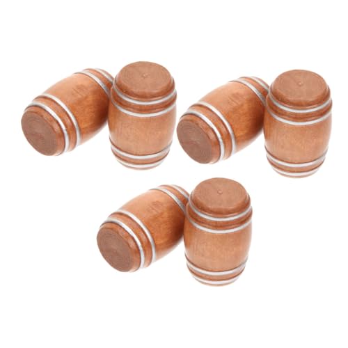 POPETPOP 6Stücke Holzfass Vintage Bierfass Modelle für Puppenhaus Garten und Bar Dekoration Detaillierte Handwerkskunst für Sammler von POPETPOP