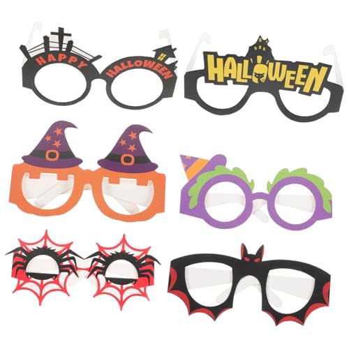 POPETPOP 6Stücke Teiliges Halloween Brillenset für Lustige Cosplay Brillen mit Hexenhut Fledermaus Party Requisiten für Halloween Fotomöglichkeiten POPETPOP 6Stücke Teiliges Halloween Brillenset für Lustige Cosplay Brillen mit Hexenhut Fledermaus Party Requisiten für Halloween Fotomöglichkeiten von POPETPOP