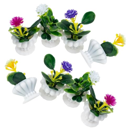 POPETPOP 8 Stück Mini-pflanzenmodell Mini-Bonsai-Baum Künstlich Stütze Dekorationen Miniaturen Grün Eingetopft Miniaturgartenzubehör Fälschung Drinnen Sukkulenten Puppe Harz von POPETPOP