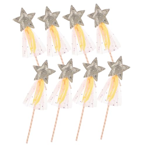 POPETPOP 8 Stück Teiliges Glitzer Prinzessin Stern Zauberstab Funkelnde Sternstäbe für Mädchen Tragbare Süße Feenstäbe mit Glitzerdetails für Kindergeburtstag Rollenspiel und von POPETPOP
