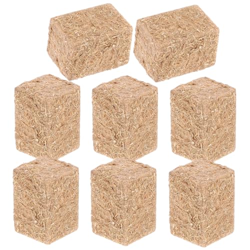 POPETPOP 8Stücke Heuhaufen Dekoration Künstliche Heuballen für Puppenhaus Realistische Foto Requisite Quadratisch für Szenen Dekoration Miniaturwelten von POPETPOP