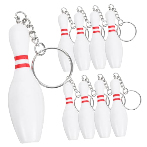 POPETPOP 9 Stück Teiliges Bowling Schlüsselanhänger Plastische Dekorative Schlüsselringe mit Vielseitig als Taschen und Schlüsselanhänger für Schule Party Mitgebsel und Geschenkideen von POPETPOP