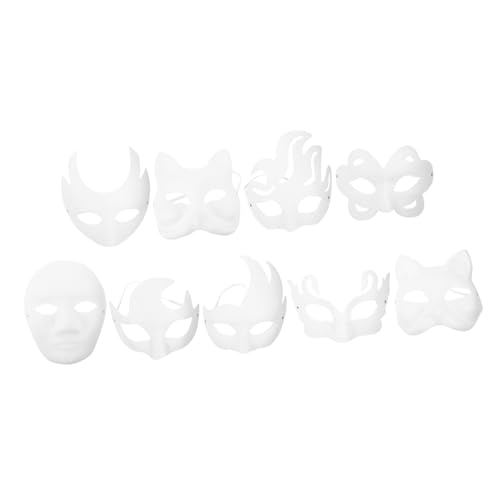 POPETPOP 9 Stück Teiliges DIY Halloween Papiermasken Weiße Blanko Handbemalbare Masken für Erwachsene Kreative Party Supplies Vielseitige Gruselige Maskerade Zubehör für Frauen und Männer POPETPOP 9 Stück Teiliges DIY Halloween Papiermasken Weiße Blanko Handbemalbare Masken für Erwachsene Kreative Party Supplies Vielseitige Gruselige Maskerade Zubehör für Frauen und Männer von POPETPOP