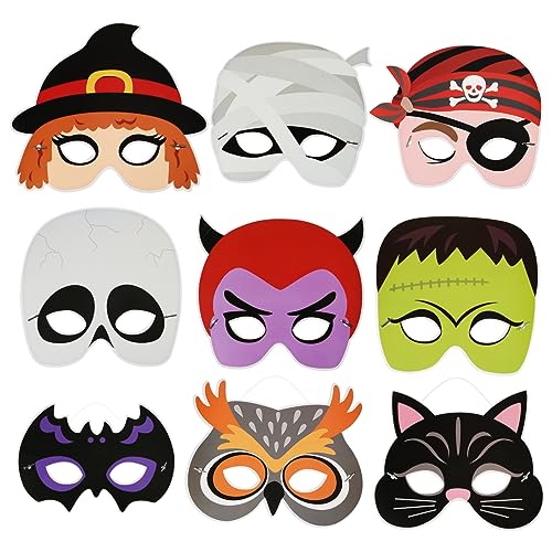 POPETPOP 9 Stück Teiliges Halloween Masken mit Verstellbarem Elastikband Auffällige Cosplay für Erwachsene Atmungsaktive Maske mit Nasenbogen für Halloween Maskenball und Rollenspiele POPETPOP 9 Stück Teiliges Halloween Masken mit Verstellbarem Elastikband Auffällige Cosplay für Erwachsene Atmungsaktive Maske mit Nasenbogen für Halloween Maskenball und Rollenspiele von POPETPOP