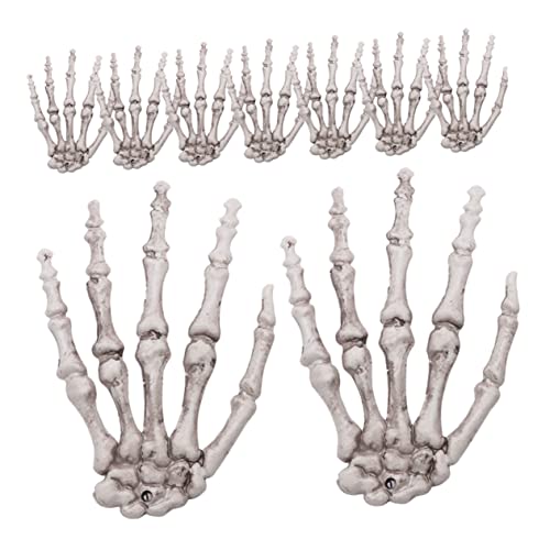 POPETPOP 9Stücke Teiliges Realistisches Skelett Hand Dekoration für Halloween Gruselige Requisiten für Spukhaus und Zombie Partys Ergänzung für Ihre Halloween Deko von POPETPOP