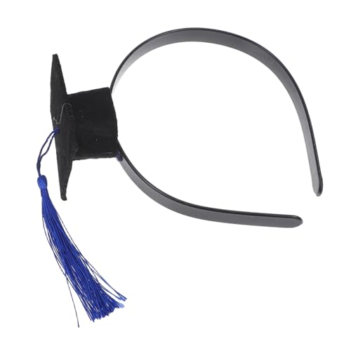 POPETPOP Abschlusskappe Stirnband Mini Party-stirnbänder Funkeln Absolventen Abschlussdekorationen Student Junggesellen-haarband Graduiertenmütze-stirnband Hüte Zubehör Polyester Blau von POPETPOP