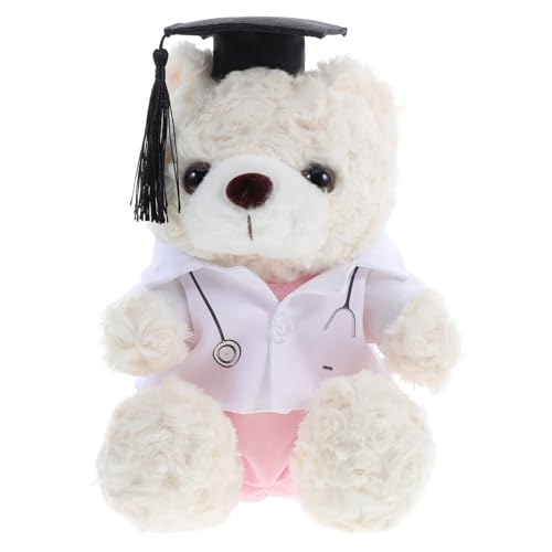 POPETPOP Bär Puppe Krankenschwester Kuscheltier Abschluss Kuscheltier 2025 Abschluss Absolvent Bär Abschlussparty Bär Abschluss Tier Abschlussbär Kleiner Plüsch von POPETPOP
