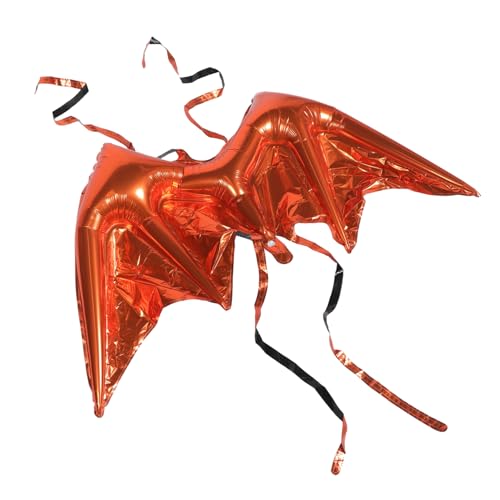 POPETPOP Bat Wing Foil Balloon Doppelseitige Schwarze und Orangefarbene Fledermausflügel Strapazierfähige Aluminiumfolie Tragbar als Rückendekoration für Kinderkostüme für Party und Show von POPETPOP