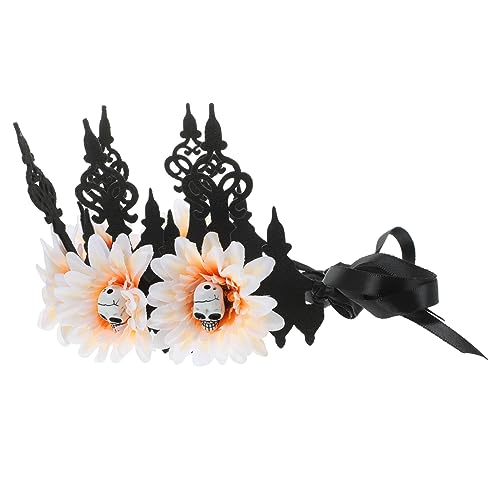POPETPOP Blumenkrone Stirnband für Halloween Kunstblume mit Schädel Design Einfach für Partys und Kostüm Events POPETPOP Blumenkrone Stirnband für Halloween Kunstblume mit Schädel Design Einfach für Partys und Kostüm Events von POPETPOP