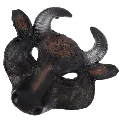 POPETPOP Bull Mask Halloween Halbgesicht Maske PU für Kostümpartys Einzigartiges Stierdesign Atmungsaktives Partyzubehör POPETPOP Bull Mask Halloween Halbgesicht Maske PU für Kostümpartys Einzigartiges Stierdesign Atmungsaktives Partyzubehör von POPETPOP