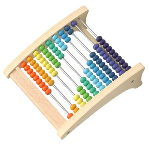 POPETPOP Bunter Rechenrahmen Montessori Mathe Lernspielzeug mit Holzperlen Fördert Feinmotorik Hand Auge Koordination und Kognitive Entwicklung für Grundschüler und Vorschulkinder von POPETPOP