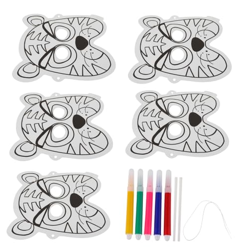 POPETPOP DIY Tiermasken Ausblasbar für Ausmalen Leichte Blanko Luftballon Masken aus Sicherem Material Kreatives Bastelspiel für Jungen und Mädchen Fördert Fantasie und von POPETPOP