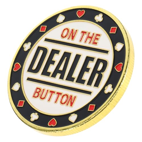 POPETPOP Dealer Button aus Metall für Poker Spielchip zur Verbesserung Ihres Poker Erlebnisses für Turniere und Spiele mit Freunden Langlebig und rutschfest von POPETPOP
