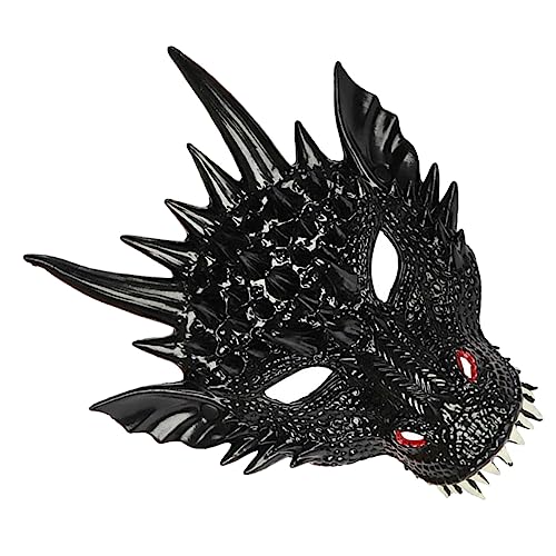 POPETPOP Drachen Masquerade Maske Halloween Kostümaccessoire PU Material Realistisch für Kostümpartys Karneval Cosplay Bühnenauftritte Geeignet Schwarz POPETPOP Drachen Masquerade Maske Halloween Kostümaccessoire PU Material Realistisch für Kostümpartys Karneval Cosplay Bühnenauftritte Geeignet Schwarz von POPETPOP