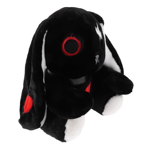 POPETPOP Dunkler Plüschhase Halloween Kuscheltier mit Hochwertiger Füllung Gruseliges Häschen Dekoration für Sofa und Bett Originelles für Familie und Freunde von POPETPOP