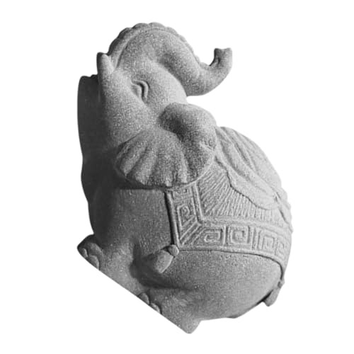 POPETPOP Elefant Tierdekoration Meditierende Elefantenstatue Sandstein Elefantendekor Dekorative Elefantenstatue Bonsai Dekoration Aquarium Mikroelefantenstatue von POPETPOP
