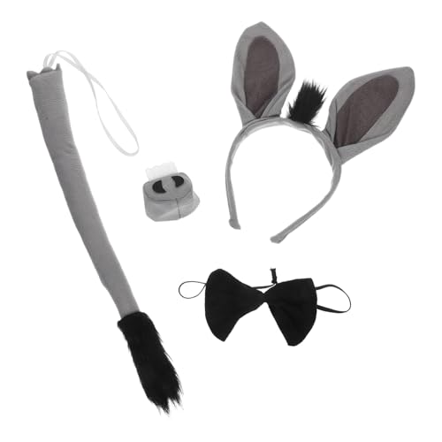 POPETPOP Eselkostüm Satz für Stirnband Nase Fliege Halloween Karneval Verkleidung Tierkostüm Zubehör für Jungen und Mädchen POPETPOP Eselkostüm Satz für Stirnband Nase Fliege Halloween Karneval Verkleidung Tierkostüm Zubehör für Jungen und Mädchen von POPETPOP