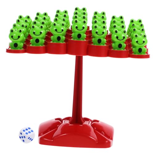 POPETPOP Frosch Balance Spiel aus Abs mit Froschfiguren und Würfel Kreatives Geschicklichkeitsspiel für Familie Interaktives Zwei Spieler Desktop Lernspielzeug von POPETPOP