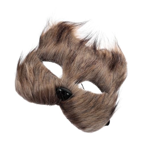 POPETPOP Fuchs Maske Cosplay Halbgesichtsmaske für Halloween Maskenbälle Handgefertigte Tiermaske mit Realistischer für Fotorequisiten von POPETPOP