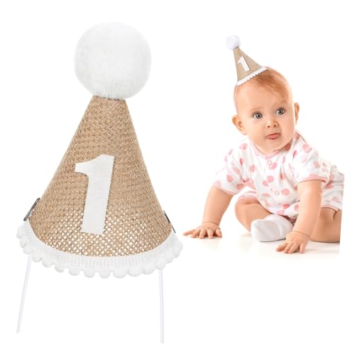 POPETPOP Geburtstag Partyhut aus Leinen Leichter Geburtstagskopfschmuck für Jungen und Mädchen Dekorativer Hut als Foto Requisite für Geburtstagsfeier und Besondere von POPETPOP