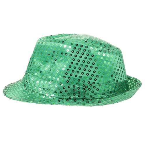 POPETPOP Glänzender Pailletten Jazz Hut mit Breiter Krempe Leichter Party und Bühnenhut für Erwachsene und Modischer Fotorequisit für Tanz Karneval Fasching und Cosplay von POPETPOP