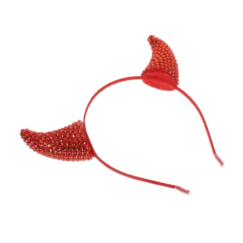 POPETPOP Glitzerndes Teufelshörner-stirnband – Halloween Strass Teufelshörner-stirnband – Funkelndes Dämonenkostüm-haarband Für Cosplay-party-accessoires von POPETPOP