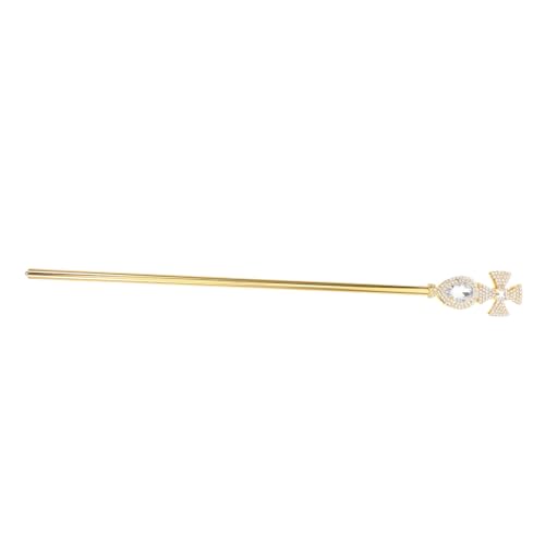 POPETPOP Goldener Cosplay Zauberstab mit Funkelnden Strasssteinen Langlebiges Halloween Requisit für Königinnen und Feen Vielseitiger Walking Cane für Kostümpartys und Bühnenauftritte von POPETPOP