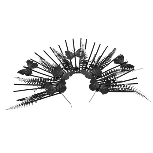 POPETPOP Gothic Haarreif mit Vintage Schmetterling Halloween Kopfschmuck für Damen und Jugendliche Leichtes Stabiles Stirnband Schwarzes Accessoire für Kostüm und Party POPETPOP Gothic Haarreif mit Vintage Schmetterling Halloween Kopfschmuck für Damen und Jugendliche Leichtes Stabiles Stirnband Schwarzes Accessoire für Kostüm und Party von POPETPOP