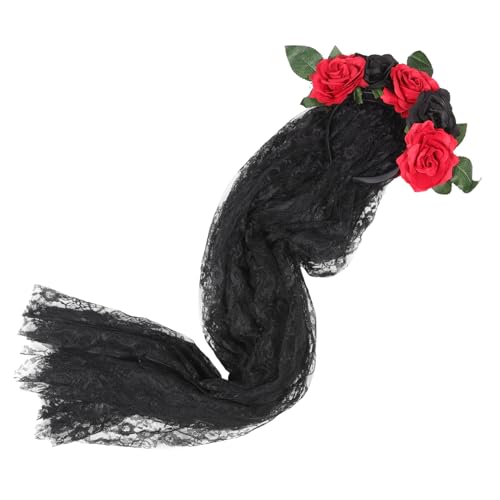 POPETPOP Gothic Halloween Haarreif mit Künstlichen Rosen und Zartem Spitzen Schleier Langlebiger Blumen Haarschmuck für Party Hochzeit und Festliche Kostüme POPETPOP Gothic Halloween Haarreif mit Künstlichen Rosen und Zartem Spitzen Schleier Langlebiger Blumen Haarschmuck für Party Hochzeit und Festliche Kostüme von POPETPOP