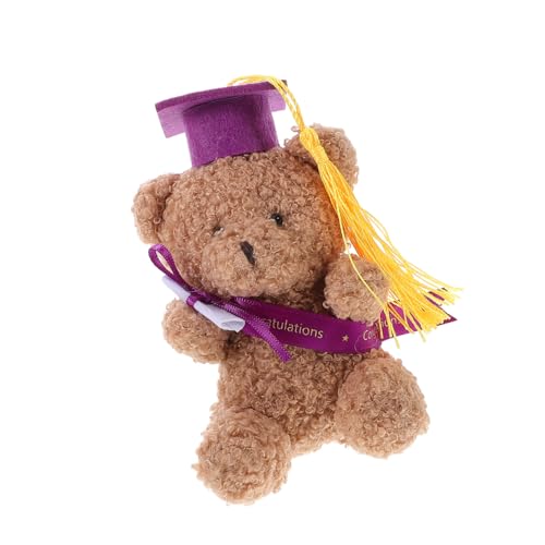 POPETPOP Graduation Plüsch mit Doktorhut Weiches Stofftier Abschlussgeschenk für Schulanfang und Bachelorfeier Perfektes Party Deko für Mädchen und Jungen von POPETPOP