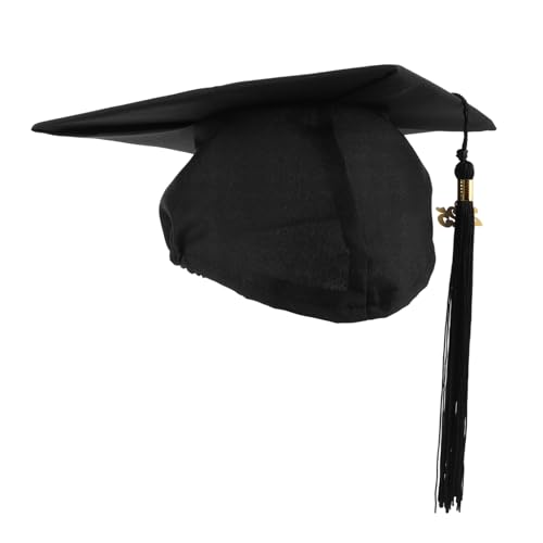 POPETPOP Graduationsmütze mit Tassel Anhänger Matte Schwarze Abschlusskappe für Schul und Hochschulfeiern Atmungsaktives Material DIY Dekoration für Abschlusszeremonien von POPETPOP
