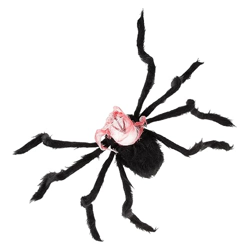 POPETPOP Gruselige Halloween Deko Spinne Plüsch mit Schädelkopf Realistische Party Deko Requisite Weiche Langlebige Spinnenfigur für Halloween und Festdekoration von POPETPOP