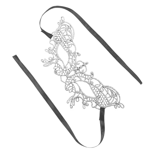 POPETPOP Halbgesicht Schmetterlingsmaske Spitze für Damen Maskerade Ballmaske mit Verstellbaren Gurten für Karneval Halloween Cosplay Partys Silberfarben POPETPOP Halbgesicht Schmetterlingsmaske Spitze für Damen Maskerade Ballmaske mit Verstellbaren Gurten für Karneval Halloween Cosplay Partys Silberfarben von POPETPOP