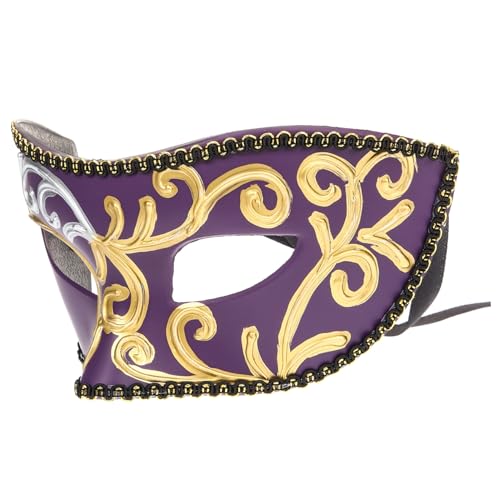 POPETPOP Halbgesichts Maske Vintage Stil Leichte Cosplay Maske mit Riemen für Halloween Karneval Kostümparty Damen und Herren POPETPOP Halbgesichts Maske Vintage Stil Leichte Cosplay Maske mit Riemen für Halloween Karneval Kostümparty Damen und Herren von POPETPOP