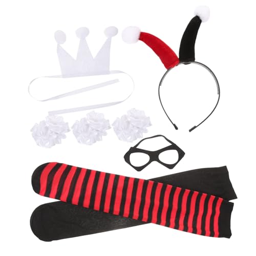POPETPOP Halloween Clown Kostüm für Teilig mit Stirnband Maske Socken und Armband Bunte Zirkusverkleidung für Halloween Themenpartys Bühnenauftritte und Fasching POPETPOP Halloween Clown Kostüm für Teilig mit Stirnband Maske Socken und Armband Bunte Zirkusverkleidung für Halloween Themenpartys Bühnenauftritte und Fasching von POPETPOP