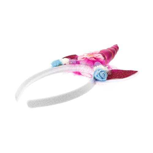 POPETPOP Halloween Einhorn Haarreif Mädchen Haarband Karneval Kostüm Party Zubehör Weich Bequem Langlebig Rosa Einhornkopfband von POPETPOP