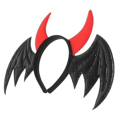 POPETPOP Halloween Fledermaus Stirnband mit Horn Cosplay Haarreifen für Kreative Bequem und Leicht für Halloween Partys und Events von POPETPOP
