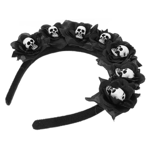 POPETPOP Halloween Haarreif mit Schwarzem Blumen Schädel Gruseliges Cosplay und Rollenspiel Accessoire Langlebiger Kopfputz für Damen für Halloween Kostümpartys und Mottopartys POPETPOP Halloween Haarreif mit Schwarzem Blumen Schädel Gruseliges Cosplay und Rollenspiel Accessoire Langlebiger Kopfputz für Damen für Halloween Kostümpartys und Mottopartys von POPETPOP