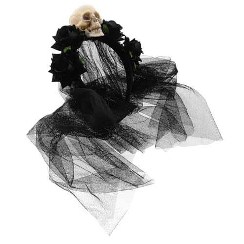 POPETPOP Halloween Haarschmuck Schädel Stirnband mit Schleier Langlebiges Kostümzubehör für Party Bequemes Halloween Headpiece für Damen und Erwachsene POPETPOP Halloween Haarschmuck Schädel Stirnband mit Schleier Langlebiges Kostümzubehör für Party Bequemes Halloween Headpiece für Damen und Erwachsene von POPETPOP