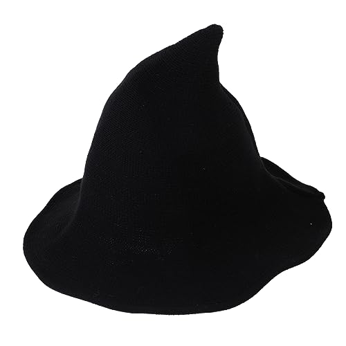 POPETPOP Halloween Hexenhut Cosplay Kostümzubehör für Mottopartys Schwarzer Wollhut für Gruselige Lustige Halloween POPETPOP Halloween Hexenhut Cosplay Kostümzubehör für Mottopartys Schwarzer Wollhut für Gruselige Lustige Halloween von POPETPOP