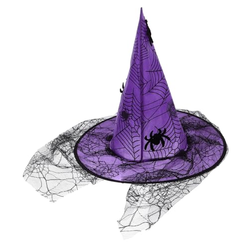 POPETPOP Halloween Hexenhut Damen Spitzen Hexenhut mit Spinnennetzmuster Cosplay Kostüm Zubehör für Halloween Party und Karneval für Erwachsene Dekorativer für Hexen Maskerade POPETPOP Halloween Hexenhut Damen Spitzen Hexenhut mit Spinnennetzmuster Cosplay Kostüm Zubehör für Halloween Party und Karneval für Erwachsene Dekorativer für Hexen Maskerade von POPETPOP