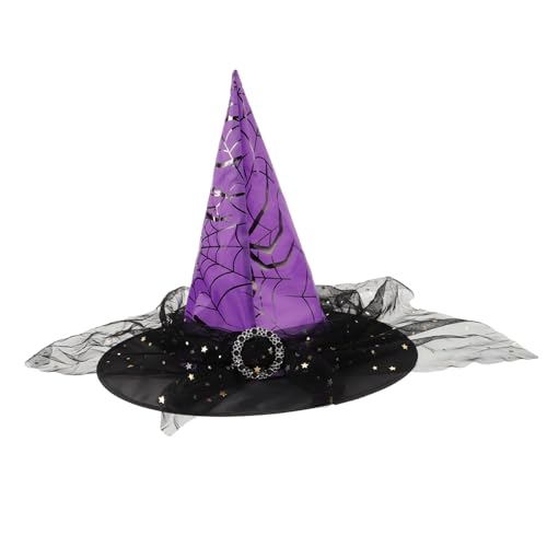 POPETPOP Halloween Hexenhut Damen Spitzen Spinnen Design Wiederverwendbar Leicht und Bequem für Party Cosplay und Themen Events für Erwachsene Festliche Kopfbedeckung POPETPOP Halloween Hexenhut Damen Spitzen Spinnen Design Wiederverwendbar Leicht und Bequem für Party Cosplay und Themen Events für Erwachsene Festliche Kopfbedeckung von POPETPOP