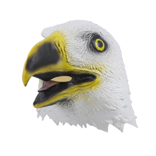 POPETPOP Halloween Tierkopf Maske Weißer Adlerkopf Cosplay Hut Lustige Halloween Kopfmaske Party Kostüm Zubehör für Festival und Verkleidung von POPETPOP