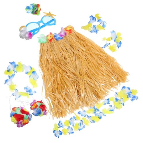 POPETPOP Hawaiian Party Dekorationsset Teilig mit Grasrock Blumenkranz Haarclip und Sonnenbrille Strapazierfähiges Leichtes Luau Kostüm Zubehör für Sommer Strandparty und Outdoor Events POPETPOP Hawaiian Party Dekorationsset Teilig mit Grasrock Blumenkranz Haarclip und Sonnenbrille Strapazierfähiges Leichtes Luau Kostüm Zubehör für Sommer Strandparty und Outdoor Events von POPETPOP