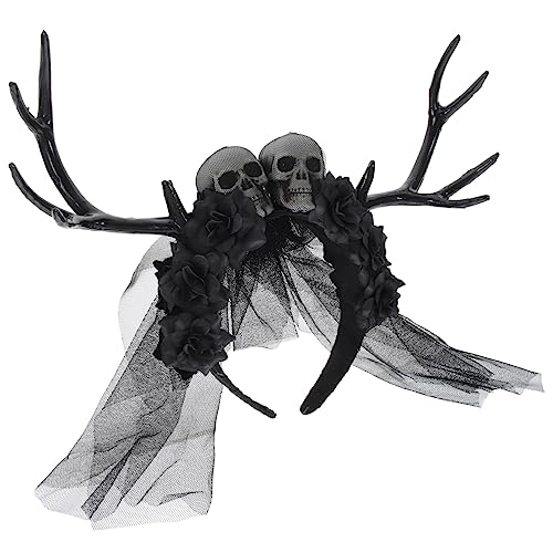POPETPOP Hörnerstirnband Gothic Blumenhörner für Halloween Cosplay Teufelshörner Kopfschmuck für Partys Festival Bühnenauftritte für Altersgruppen von POPETPOP