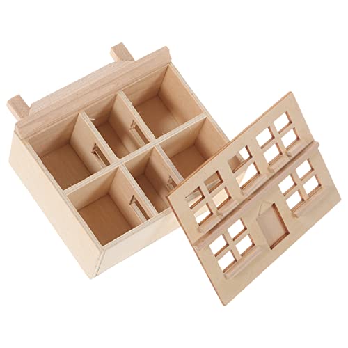 POPETPOP Holzvilla Modell für Puppenhaus Kreatives Tiny House für Sandtisch und Miniaturansichten Hochwertige Miniaturmöbel für Sammler POPETPOP Holzvilla Modell für Puppenhaus Kreatives Tiny House für Sandtisch und Miniaturansichten Hochwertige Miniaturmöbel für Sammler von POPETPOP