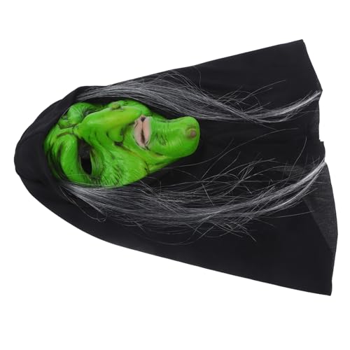 POPETPOP Horrible Halloween Hexenmaske aus Gruselige Cosplay für Kostümparty Realistische Grüne für Verkleidung Geeignet für Karneval und Maskenbälle von POPETPOP