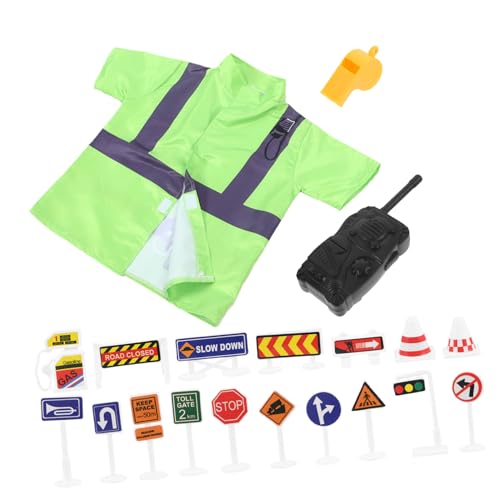 POPETPOP Kinderkostüm Verkehrspolizist Set Realistisch Rollenspiel für Jungen und Mädchen für Kindergarten Karneval Halloween Party von POPETPOP