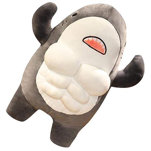 POPETPOP Kuscheltier Cartoonhai Weiches Plüschtier Muskulösem Hai Design Für Schlafkissen Oder Dekoration Waschbar Und Lustiges Für Hai von POPETPOP