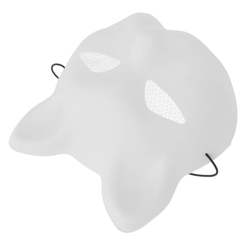 POPETPOP Leichte Unbemalte Katzen Maske aus Kunststoff DIY Blank für Halloween Party Karneval und Cosplay Komfortabel und Vielseitig Einsetzbar zum Bemalen und Gestalten von POPETPOP